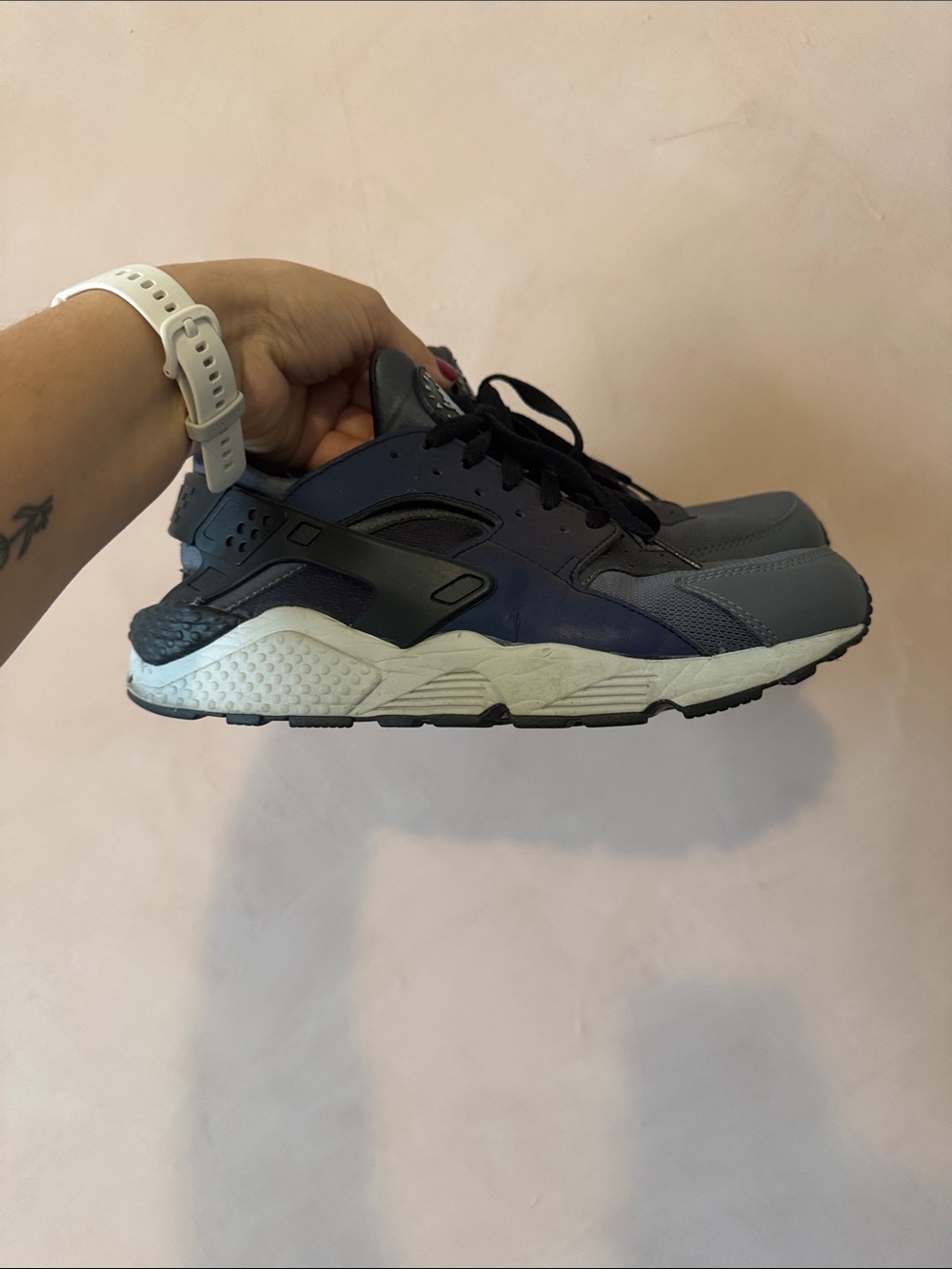 Nike Men's Huarache Sneaker in Navy, Gray and Black